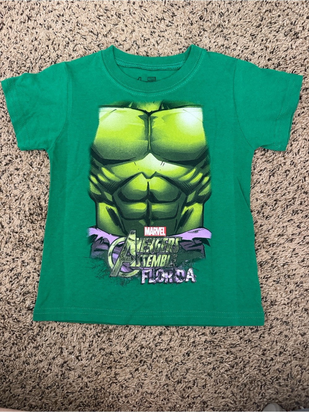 Marvel Green Hulk Muscle Chest Graphic Tee